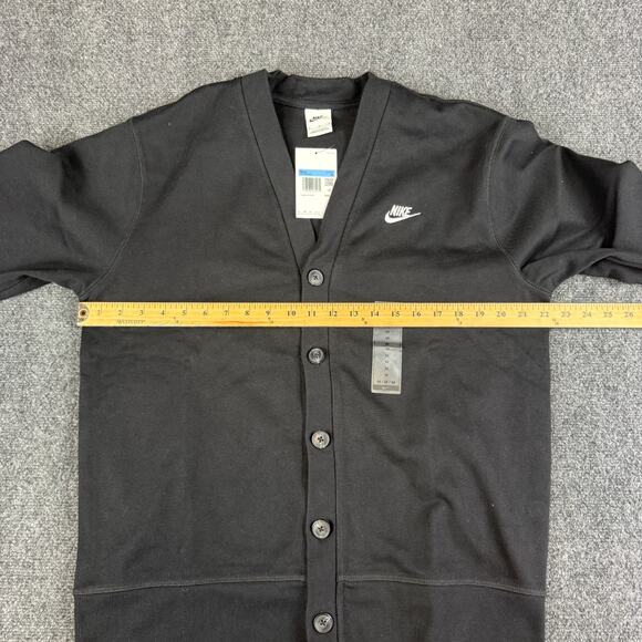 Nike Club Knit Fairway Cardigan Mens Size Medium M Black Golf Retro FN3898-010 - Picture 5 of 8